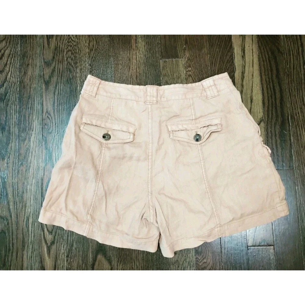 Anthropologie Shorts Women's Size 2 Camel Inseam 4" Linen Viscose Blend Soft - Picture 3 of 7